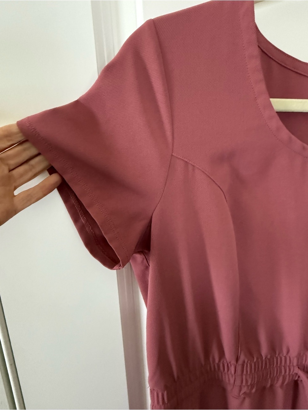 Dusty Rose Drawstring Waist Mini Dress - Picture 5 of 13